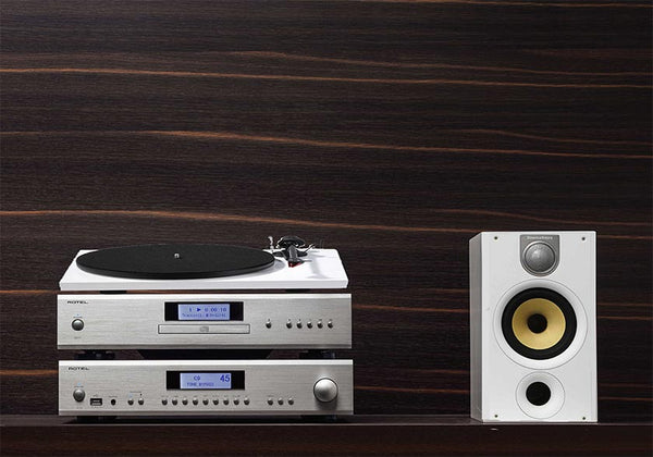 ProJect Debut Carbon Turntable, Rotel A12 Integrated Amplifier, and B&W 686S2 Speakers