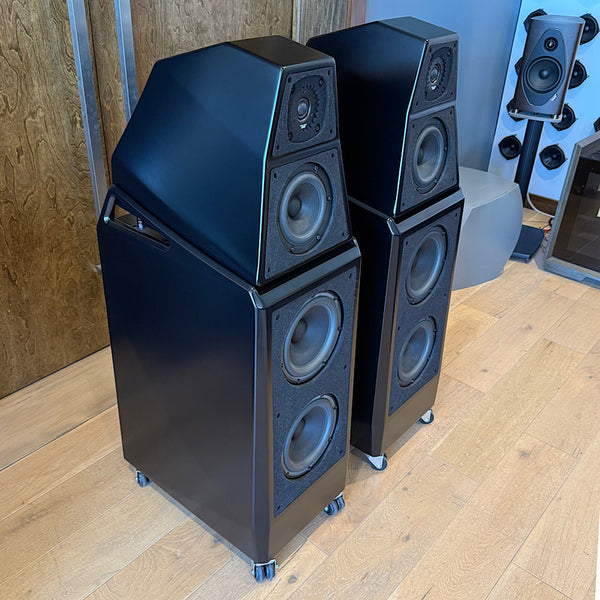 Wilson Audio Certified Authentic Field Recertified Sasha DAW Floorstanding Speakers with Acoustic Diodes, Satin Diamond Black, Pre-Owned
