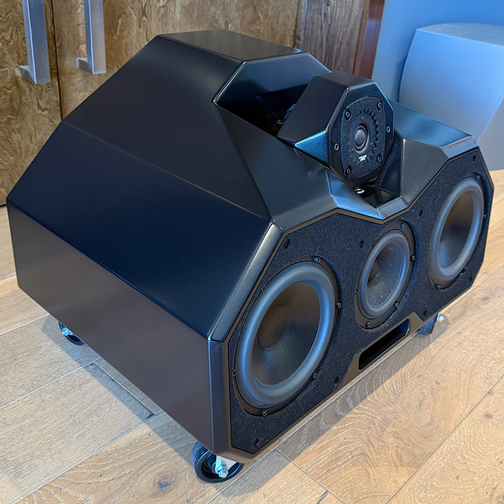 Wilson Audio Certified Authentic Field Recertified Mezzo CS Center Speaker, Satin Diamond Black with Hourglass Stand, Pre-Owned